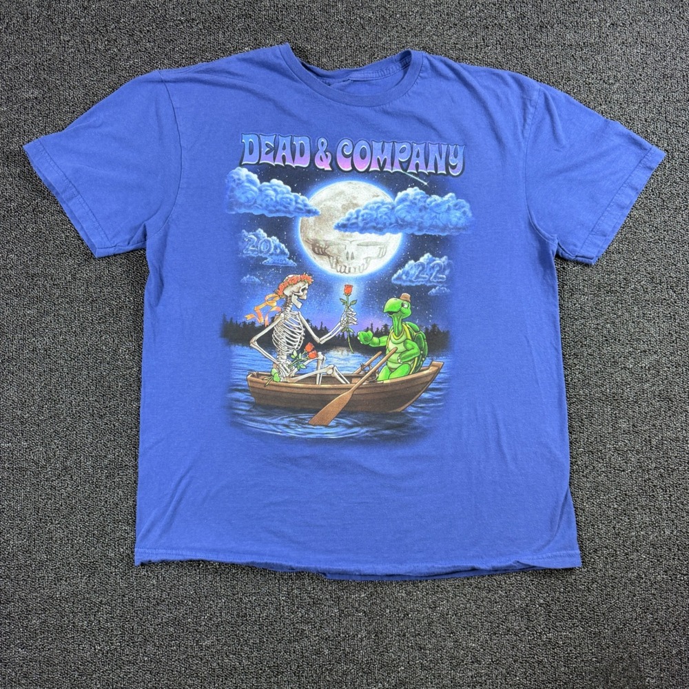 Dead & Company Summer 2022 Tour T-Shirt Men's L Blue Skeleton Turtle Graphic